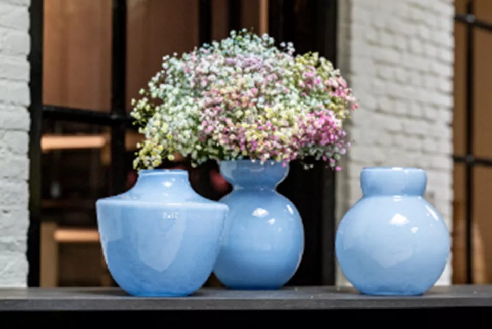 DutZ Vaas Tsjutka | Babyblauw | H26 x D19 cm
