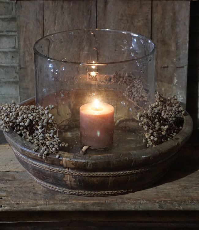 Rene Houtman Houten Olijfbak | Rond | H13 x D57 cm