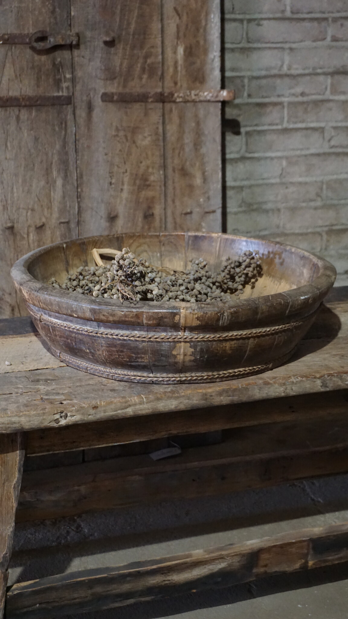 Rene Houtman Houten Olijfbak | Rond | H13 x D57 cm