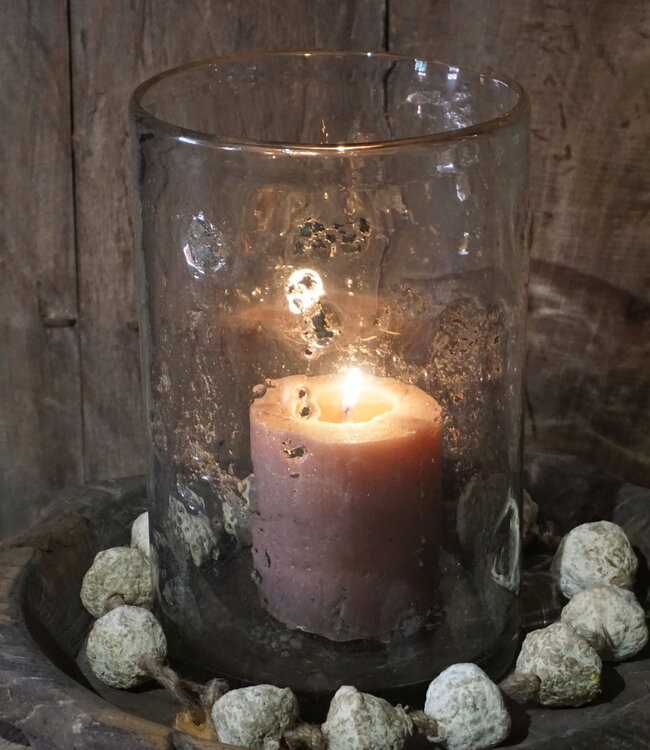 Rene Houtman Windlicht | Glas | Metaalsnippers | H30 x D20 cm