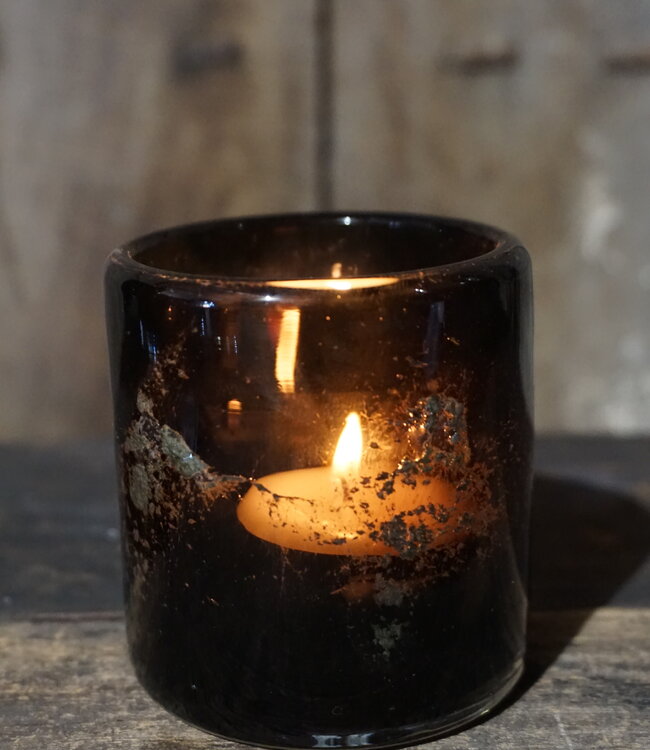 Rene Houtman Windlicht | Glas | Chocolate | H7 x D7 cm | Puur Wonen Sophie