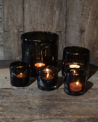 Rene Houtman Windlicht | Glas | Chocolate | H10 x D10 cm | Puur Wonen