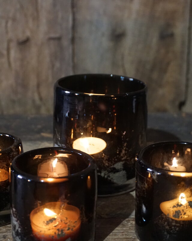 Rene Houtman Windlicht | Glas | Chocolate | H10 x D10 cm | Puur Wonen Sophie