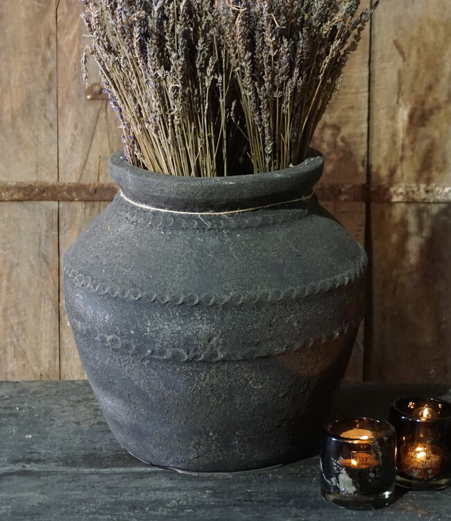 Rene Houtman Verweerde Pot | Geribbeld | H30 x D30 cm