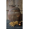 Authentieke Rieten Mand Met Deksel | H30xB24 cm