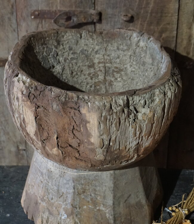 Rene Houtman Authentieke Houten Vijzel | H38 x B33 cm