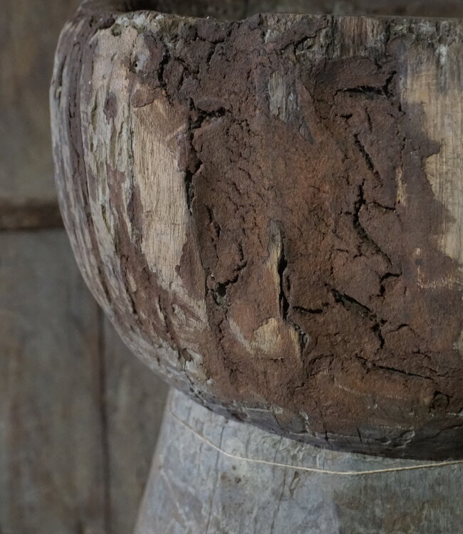 Rene Houtman Authentieke Houten Vijzel | H38 x B33 cm