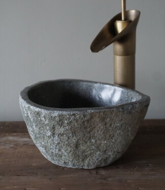 Rene Houtman Kleine Stenen Waskom + Spoelgat | H13 x B25 x D21 cm