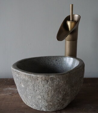 Rene Houtman Kleine Stenen Waskom + Spoelgat | H13 x B24 x D21 cm