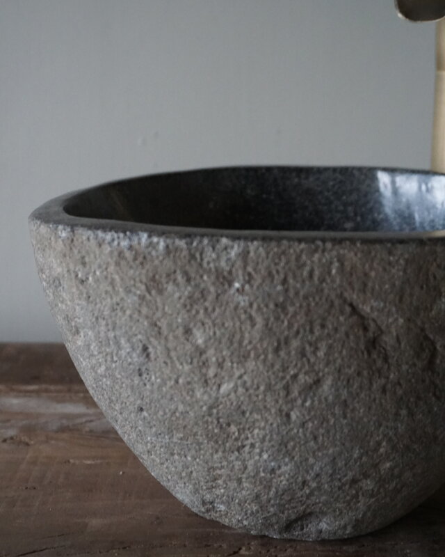 Rene Houtman Kleine Stenen Waskom + Spoelgat | H13 x B23 x D20 cm