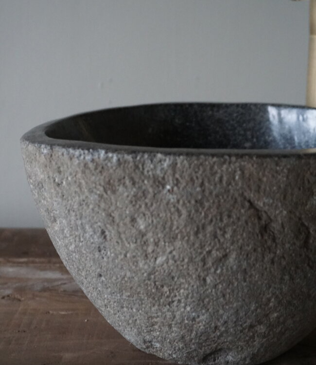 Rene Houtman Kleine Stenen Waskom + Spoelgat | H13 x B23 x D20 cm