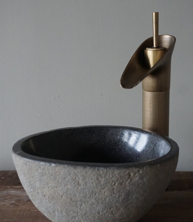 Rene Houtman Kleine Stenen Waskom + Spoelgat | H13 x B25 x D21 cm