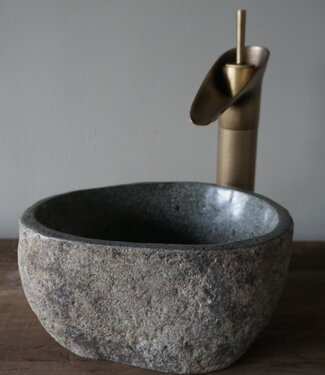 Rene Houtman Kleine Stenen Waskom + Spoelgat | H13 x B26 x D19 cm