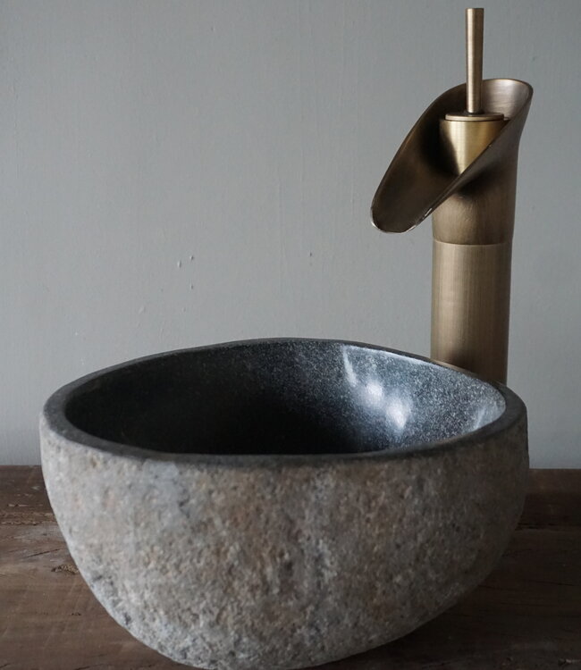 Rene Houtman Kleine Stenen Waskom + Spoelgat | H13 x B24 x D20 cm