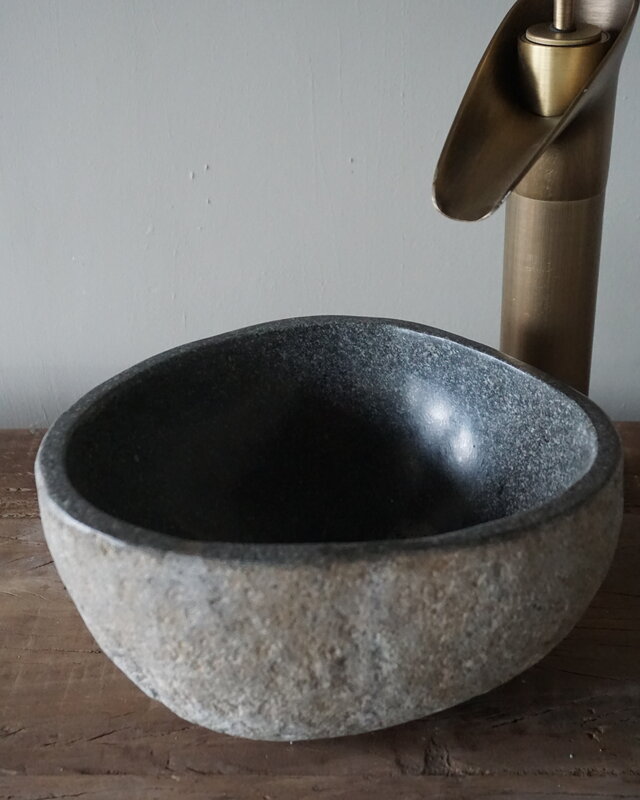 Rene Houtman Kleine Stenen Waskom + Spoelgat | H13 x B24 x D20 cm