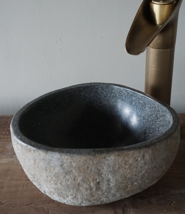 Rene Houtman Kleine Stenen Waskom + Spoelgat | H13 x B24 x D20 cm
