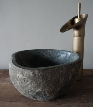 Rene Houtman Kleine Stenen Waskom + Spoelgat | H13 x B25 x D22 cm