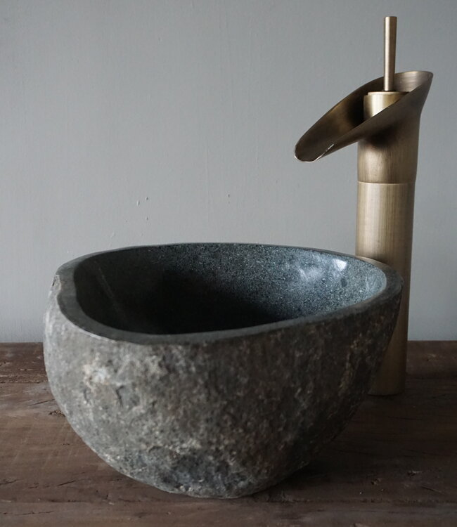 Rene Houtman Kleine Stenen Waskom + Spoelgat | H13 x B25 x D22 cm