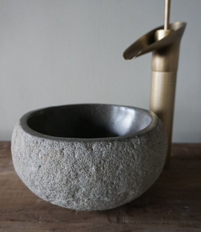Rene Houtman Kleine Stenen Waskom + Spoelgat | H13 x B23 x D21 cm