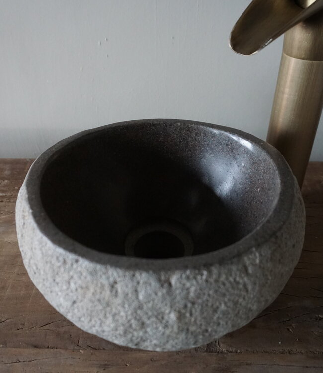 Rene Houtman Kleine Stenen Waskom + Spoelgat | H13 x B23 x D21 cm