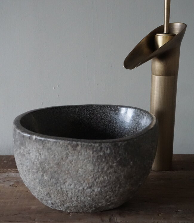 Rene Houtman Kleine Stenen Waskom + Spoelgat | H13 x B22 x D20 cm