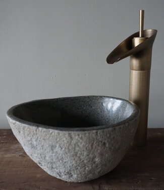 Rene Houtman Kleine Stenen Waskom + Spoelgat | H13 x B26 x D20 cm