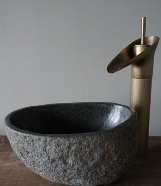 Rene Houtman Kleine Stenen Waskom + Spoelgat | H13 x B26 x D18 cm