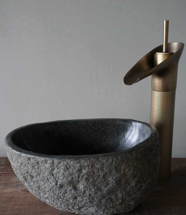 Rene Houtman Kleine Stenen Waskom + Spoelgat | H13 x B26 x D18 cm