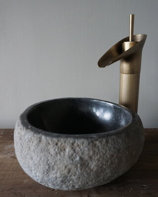 Rene Houtman Kleine Stenen Waskom + Spoelgat | H14 x B24 x D24 cm