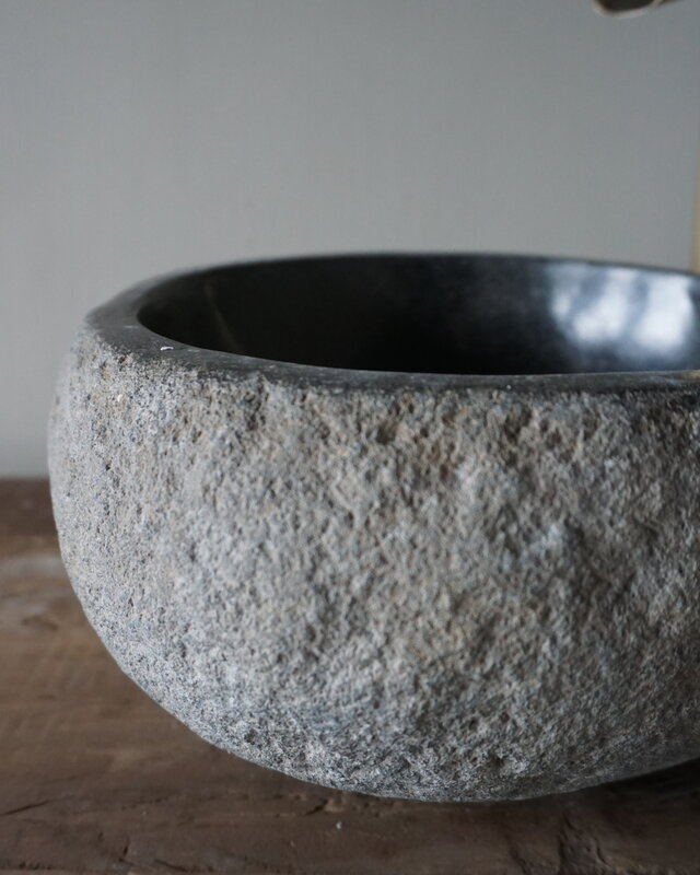 Rene Houtman Kleine Stenen Waskom + Spoelgat | H14 x B24 x D24 cm