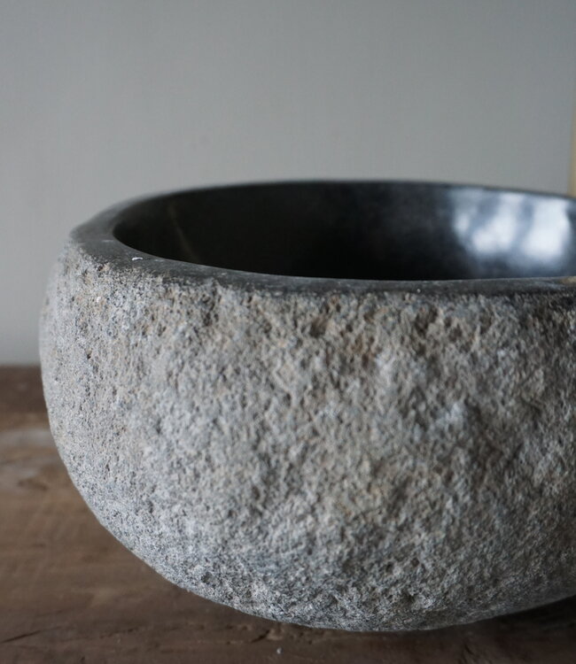 Rene Houtman Kleine Stenen Waskom + Spoelgat | H14 x B24 x D24 cm