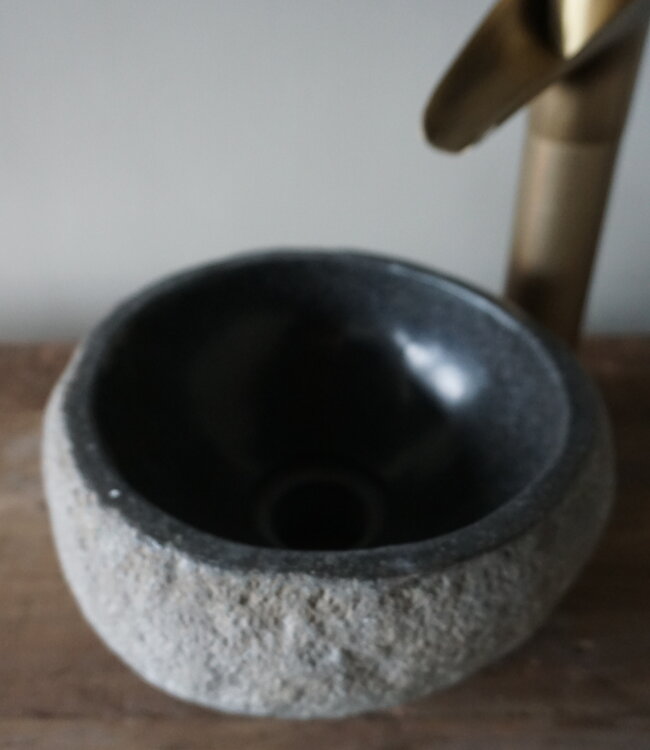 Rene Houtman Kleine Stenen Waskom + Spoelgat | H14 x B24 x D24 cm