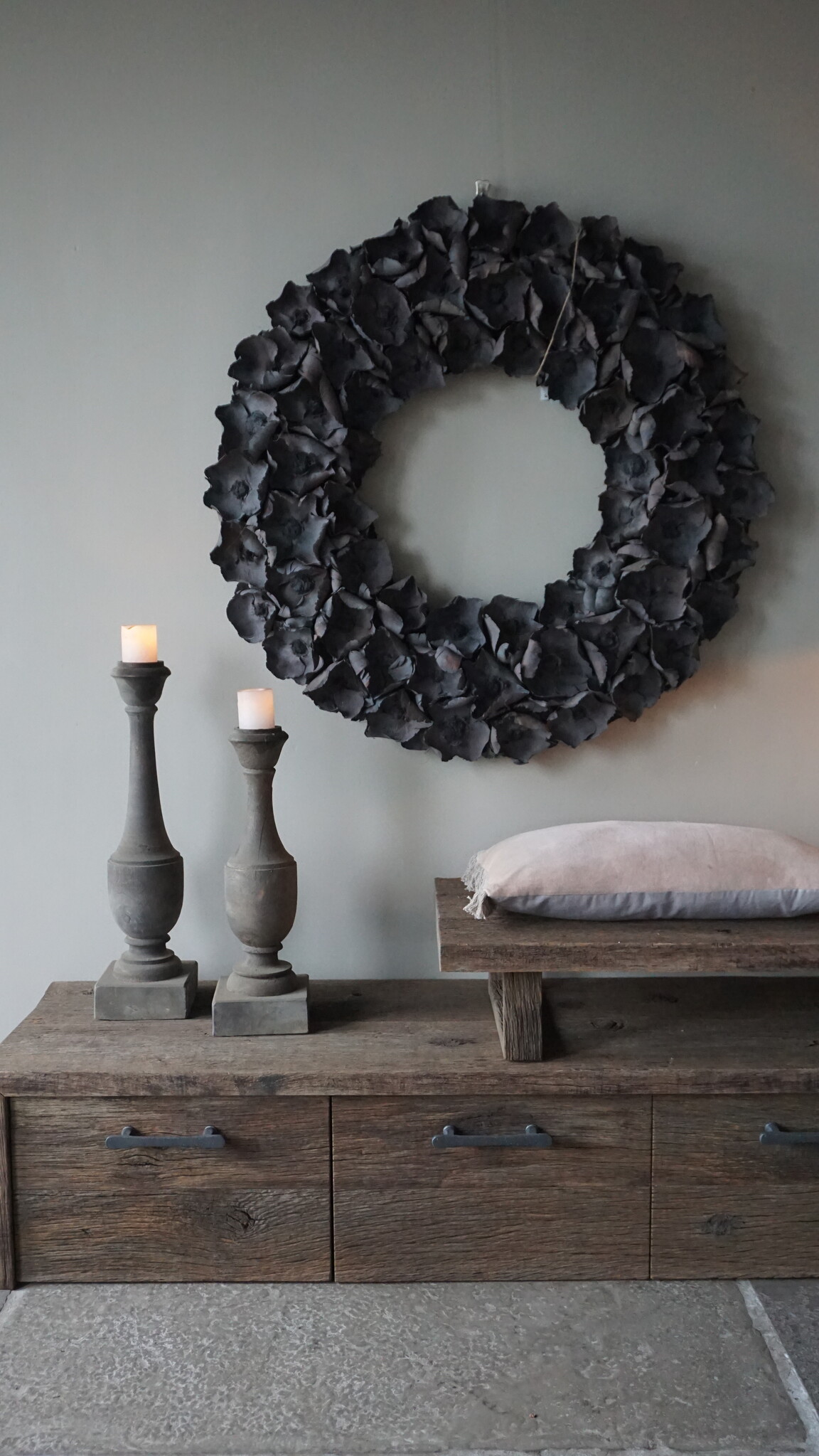 Rene Houtman Krans Palm Cup | Dark Grey Wash | 100 cm