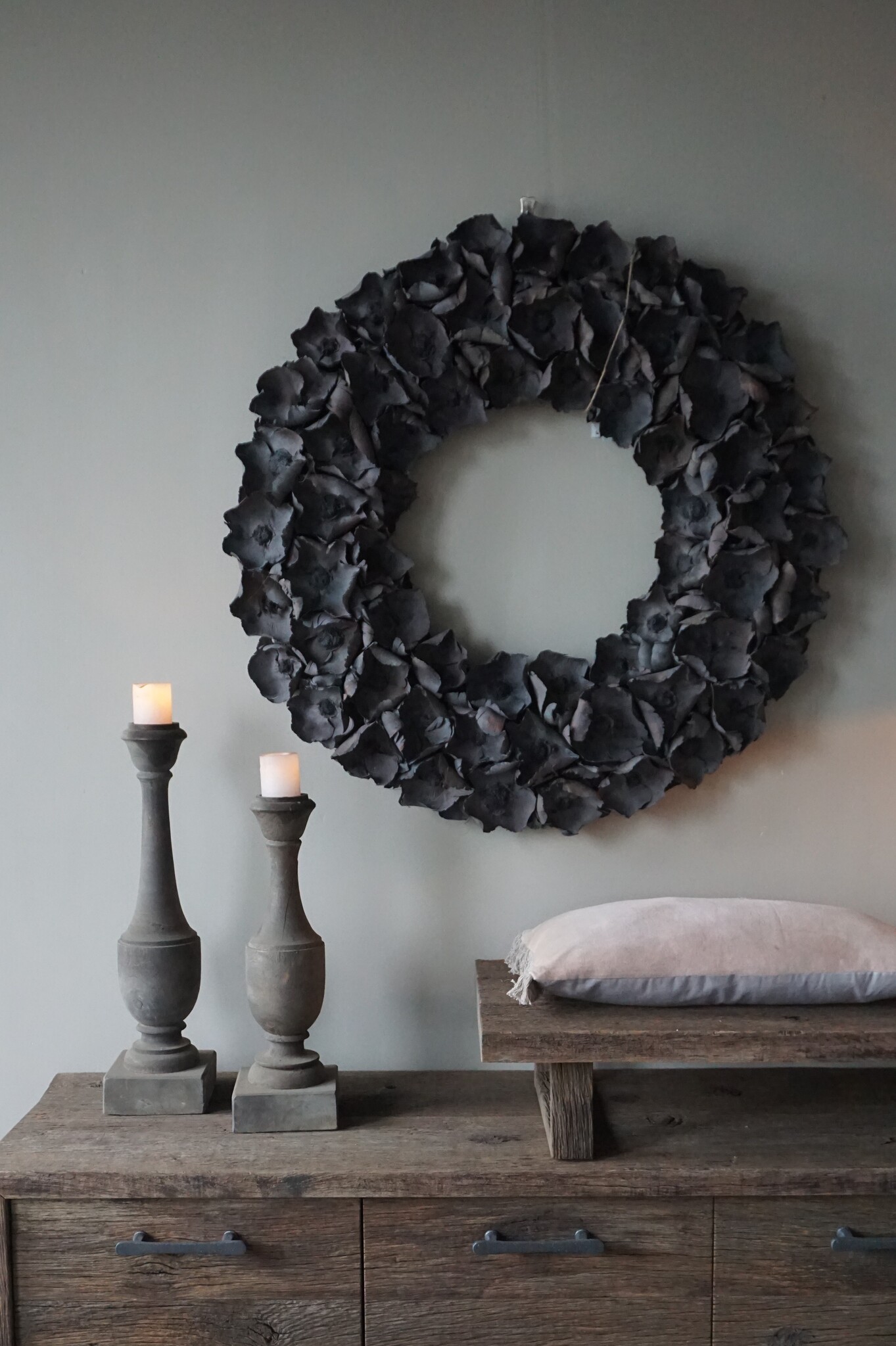 Rene Houtman Krans Palm Cup | Dark Grey Wash | 100 cm