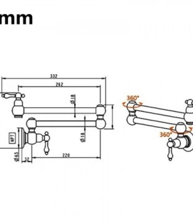 Rene Houtman Landelijke Zwenkbare Koudwaterkraan | Zwart