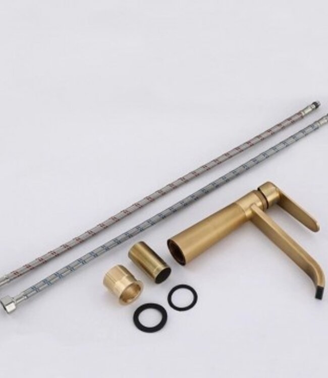 Rene Houtman Landelijke En Nostalgische Bronskleurige Wastafelkraan