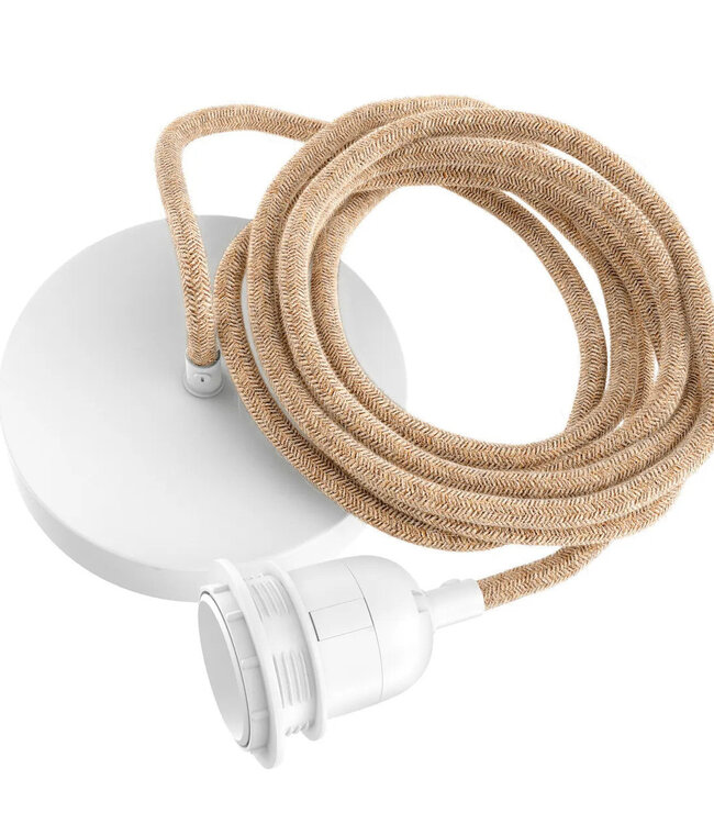 Bazar Bizar Plafondfitting Wit Naturel Touw - Natuurlijk Wit - 1 Fitting