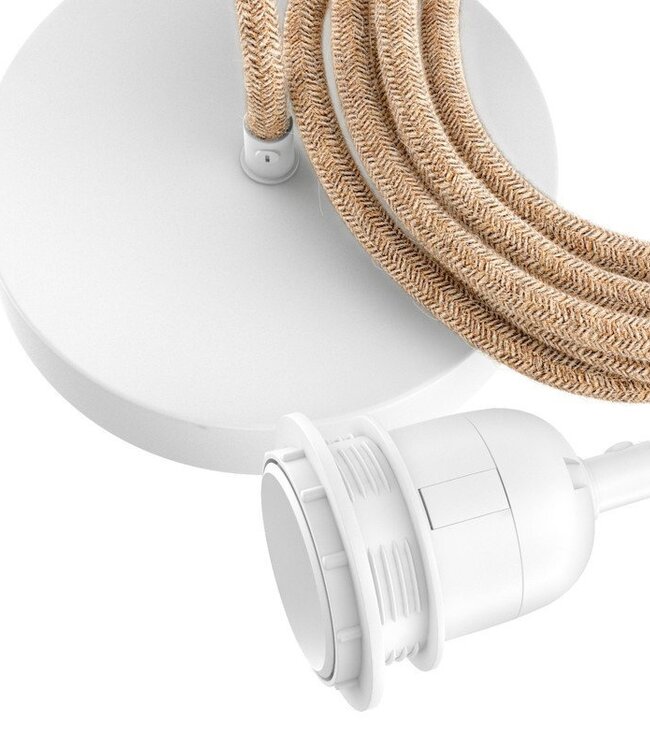 Bazar Bizar Plafondfitting Wit Naturel Touw - Natuurlijk Wit - 1 Fitting