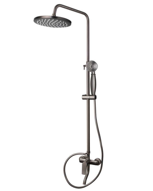 Rene Houtman Opbouwdouche met Badkraan | Regendouche | Gun Metal