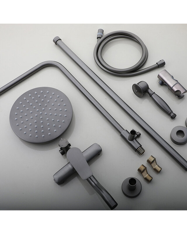 Rene Houtman Opbouwdouche met Badkraan | Regendouche | Gun Metal