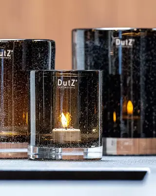 DutZ Vaas Cilinder | Smokey Brown Bubbels | 3 Maten