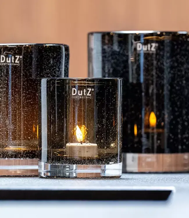 DutZ Vaas Cilinder | Smokey Brown Bubbels | 3 Maten