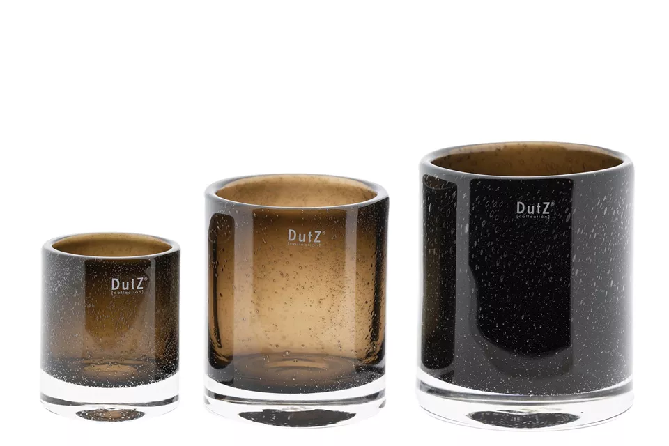 DutZ Vaas Cilinder | Smokey Brown Bubbels | 3 Maten