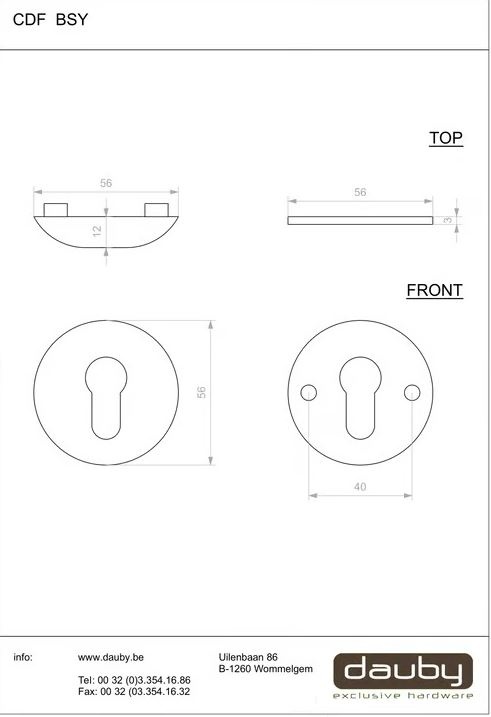 Dauby SET VEILIGHEIDSROZET BSY-56 R1504 ZWART (N) dia 56mm
