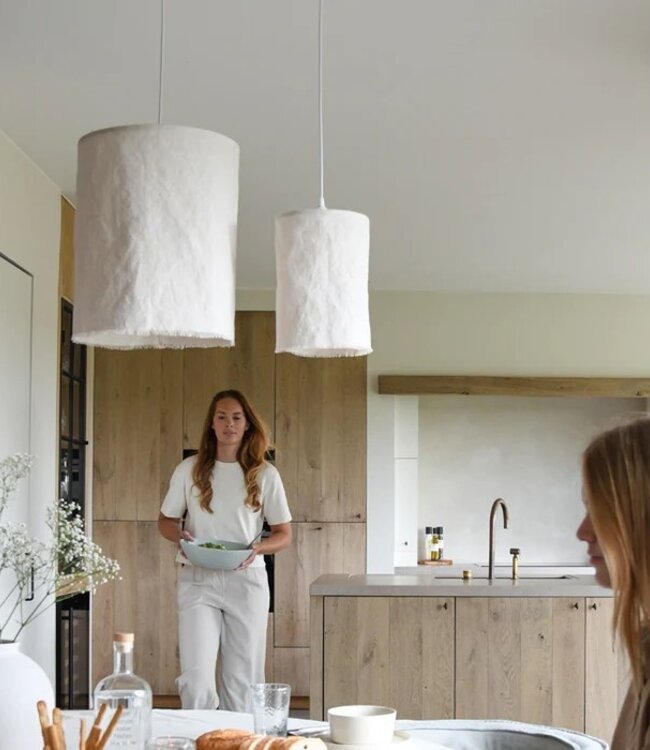 LEEFF Lamp Liv L | Linnen | Naturel | H39 x D35 cm