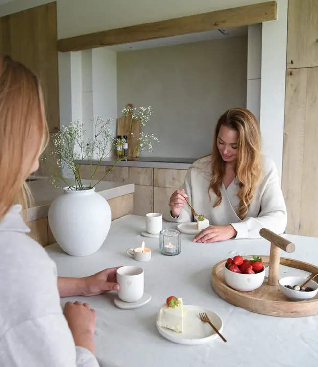 LEEFF Vaas Veerle | Keramiek | Naturel | H25 x D23 cm