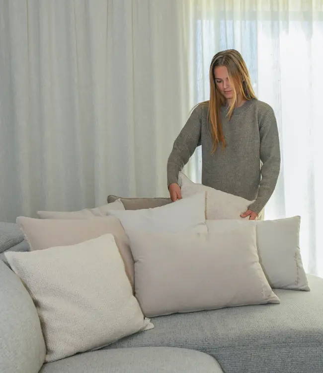 LEEFF Kussen Pleun | Katoen | Naturel | H45 x B45 cm