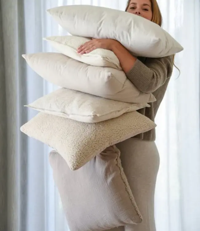 LEEFF Kussen Phileine | Katoen | Taupe | H50 x B50 cm