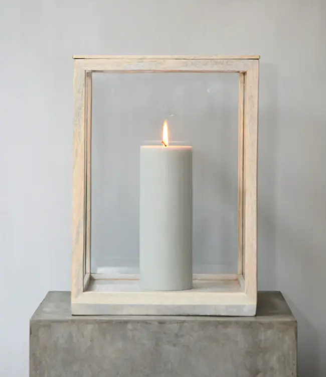 LEEFF Lantaarn Laurens | Hout | Naturel | H35 x B25 x D25 cm