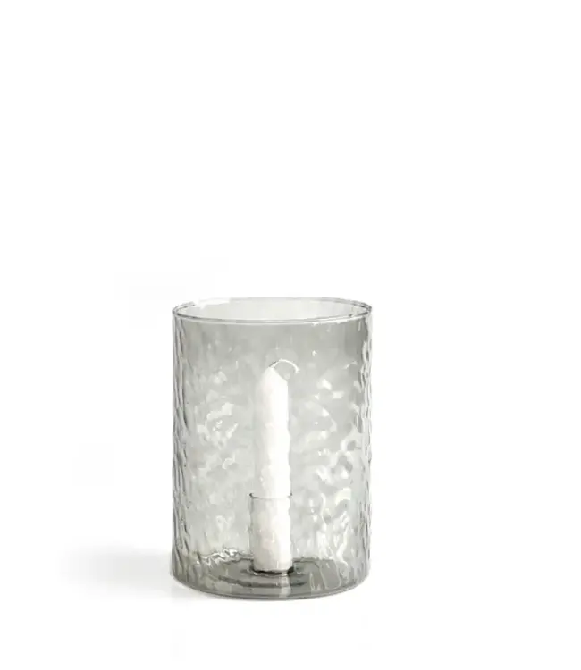 LEEFF Kaarsenhouder Celine | Glas | Grijs | H29 x D12 cm